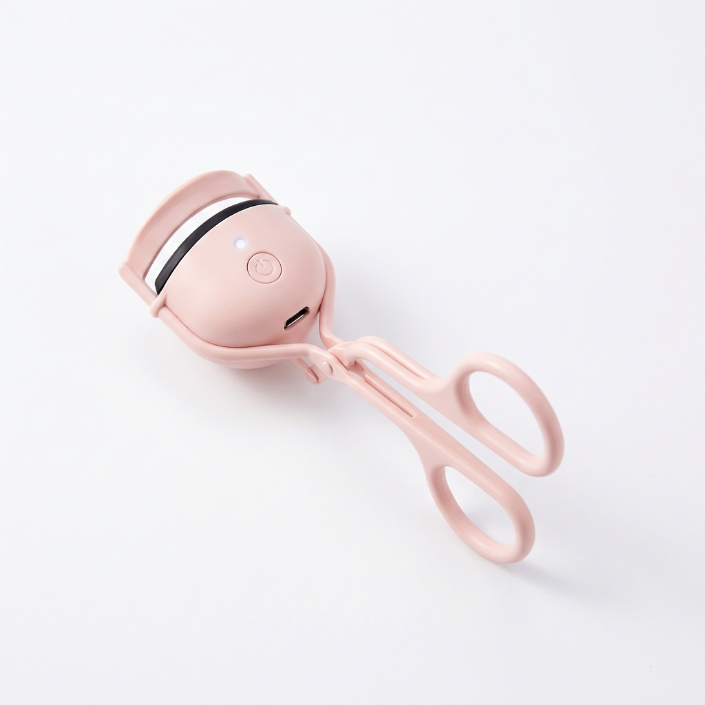 Eluppvärmd ögonfransböjare i rosa – produktbild